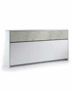Letto singolo Lia a scomparsa cemento L 212 x H 105 P33 cm / P99cm aperto