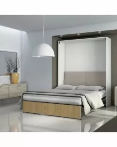 Letto matrimoniale Isa a scomparsa noce L 178 x H 218 P41cm / P209cm aperto