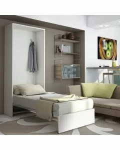 Letto singolo Bea a scomparsa bianco L 98 x H 218 P41cm / P209cm aperto