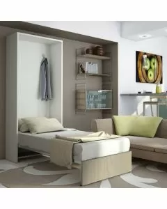 Letto singolo Bea a scomparsa olmo L 98 x H 218 P41cm / P209cm aperto