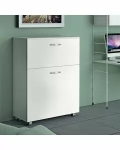 Letto singolo Laila a scomparsa bianco L 85 x H 100 P35cm / P220cm aperto