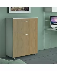 Letto singolo Laila a scomparsa noce L 85 x H 100 P35cm / P220cm aperto