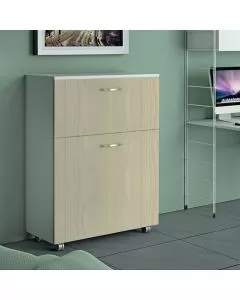 Letto singolo Laila a scomparsa olmo L 85 x H 100 P35cm / P220cm aperto