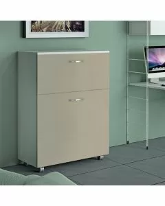 Letto singolo Laila a scomparsa tortora L 85 x H 100 P35cm / P220cm aperto