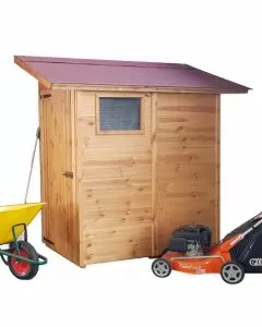 Casetta in legno per ricovero attrezzi 194 x 164 x H 210 cm sp. 19 mm addossata