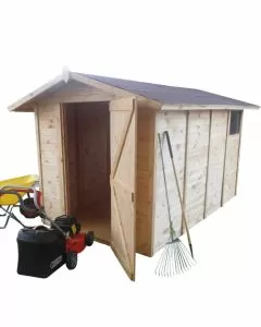 Casetta in legno per ricovero attrezzi 194 x 324 x H 210 cm sp. 19 mm porta cieca