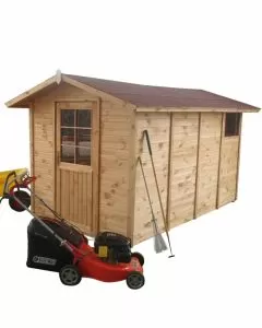 Casetta in legno per ricovero attrezzi 194 x 324 x H 210 cm sp. 19 mm porta inglesina
