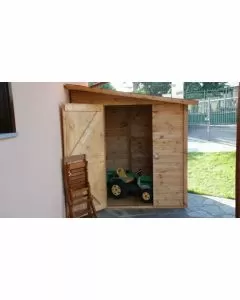 Casetta in legno per ricovero attrezzi 194 x 224 x H 210 cm sp. 20 mm addossata maxi
