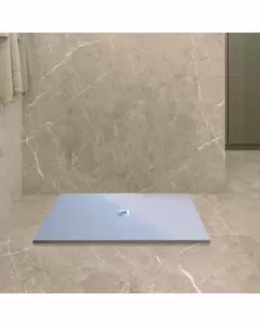 Piatto doccia mineral marmo pietra resina cm con piletta 170x90bianco