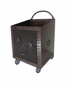 Portapel.con ruote nero cm 37x42 h57 lapillo 12859