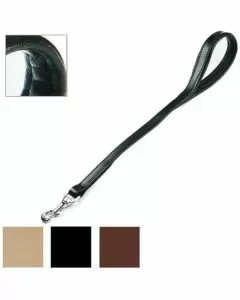 Guinzaglio cani cuoio manico imbottito cm 80