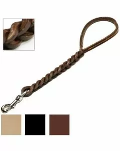 Guinzaglio cani cuoio trecciato cm 75