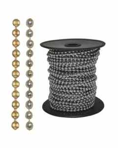 Catena pallini ottone cromato mm 3,60 m 25 aref