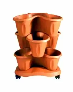 Vaso trifoglio coccio set cm 40 h 51 bama