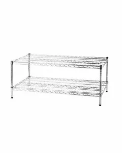 Scaffale in filo d'acciaio cromato con due ripiani 60 x 121 x 50 cm