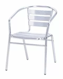 Sedia in alluminio tipo bar con braccioli 53 x 57 x 72 cm