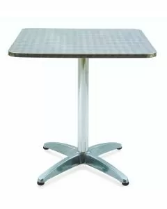 Tavolo bar quadrato in alluminio e acciaio 70 x 70 cm