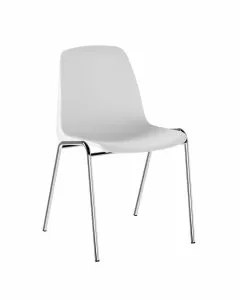 Set di 5 sedute da attesa su telaio in acciaio cromato bianco