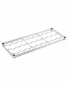 Ripiano portabottiglie in filo d'acciaio cromato per scaffali 35 x 91 (9 vani)