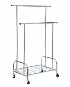 Stender doppio cromato estensibile con rete portaoggetti portata max 70 kg