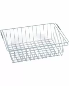 Ripiano contenitore scorrevole in filo d'acciaio cromato 40 x 56 cm