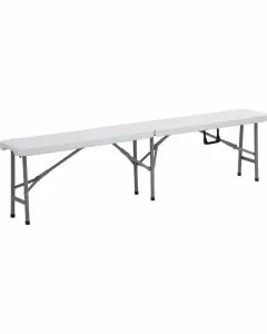 Panca pieghevole 183 x 25 x 43 cm bianco