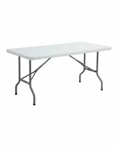 Tavolo rettangolare con gambe pieghevoli 153 x 76 cm bianco