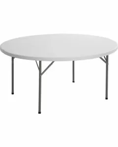 Tavolo circolare con gambe pieghevoli Ø 154 cm bianco