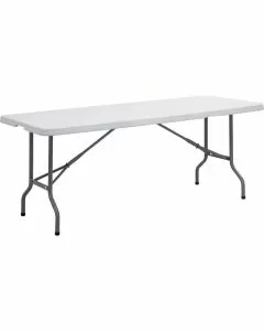 Tavolo fisso rettangolare con gambe pieghevoli 183 x 76 cm bianco