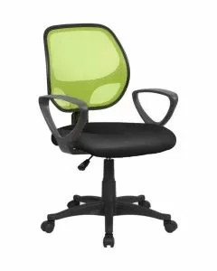 Sedia operativa Pisa con braccioli tessuto e rete tecnica verde/nero