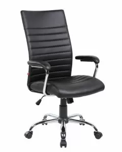 Poltrona presidenziale Torino in PU con braccioli nero