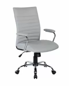 Poltrona direzionale Torino in PU con braccioli grigio