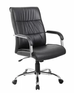 Poltrona presidenziale Treviso in PU con braccioli nero