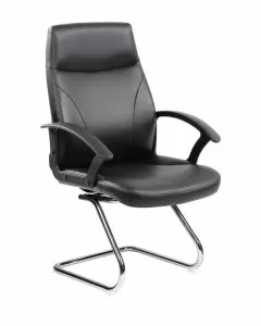 Poltrona da attesa Firenze in PU con braccioli nero