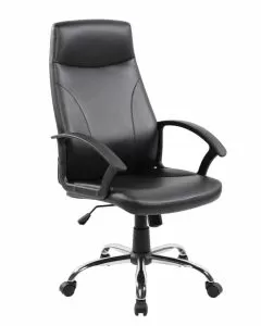 Poltrona presidenziale Firenze in PU con braccioli nero