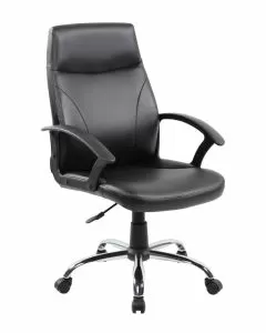 Poltrona direzionale Firenze in PU con braccioli nero