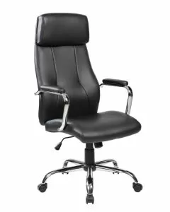 Poltrona presidenziale Roma in PU con braccioli nero