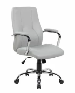 Poltrona direzionale Roma in PU con braccioli grigio