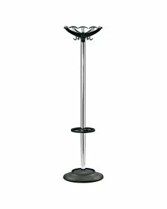 Piantana appendiabiti con portaombrelli 45 x 45 x 173 cm cromo/nero