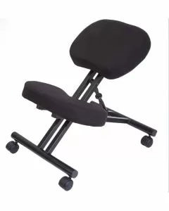 Sgabello ergonomico Crotone in acciaio verniciato nero regolabile