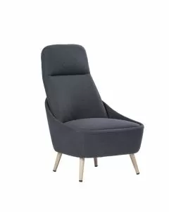 Poltrona Ferrara rivestita in tessuto grigio scuro