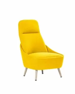 Poltrona Ferrara rivestita in tessuto giallo