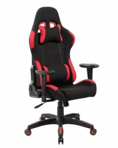 Poltroncina Gaming Verona in tessuto nera e rossa per adulti
