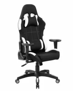 Poltroncina Gaming Verona in tessuto nera e bianca per adulti