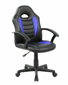 Poltroncina Gaming Milano in PU nera e blu per bambini