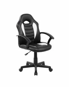 Poltroncina Gaming Milano in PU nera e bianca per bambini