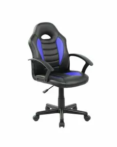 Poltroncina Gaming Milano in PU blu e azzurra per bambini