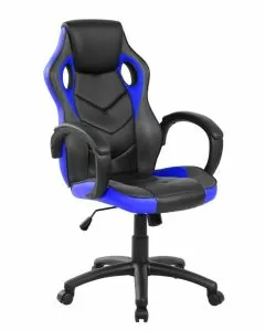 Poltroncina Gaming Milano in PU nera e blu per adulti
