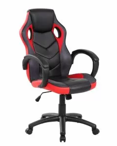 Poltroncina Gaming Milano in PU nera e rossa per adulti