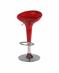 Sgabello in ABS rosso e acciaio 39 x 45 x 55/78 cm